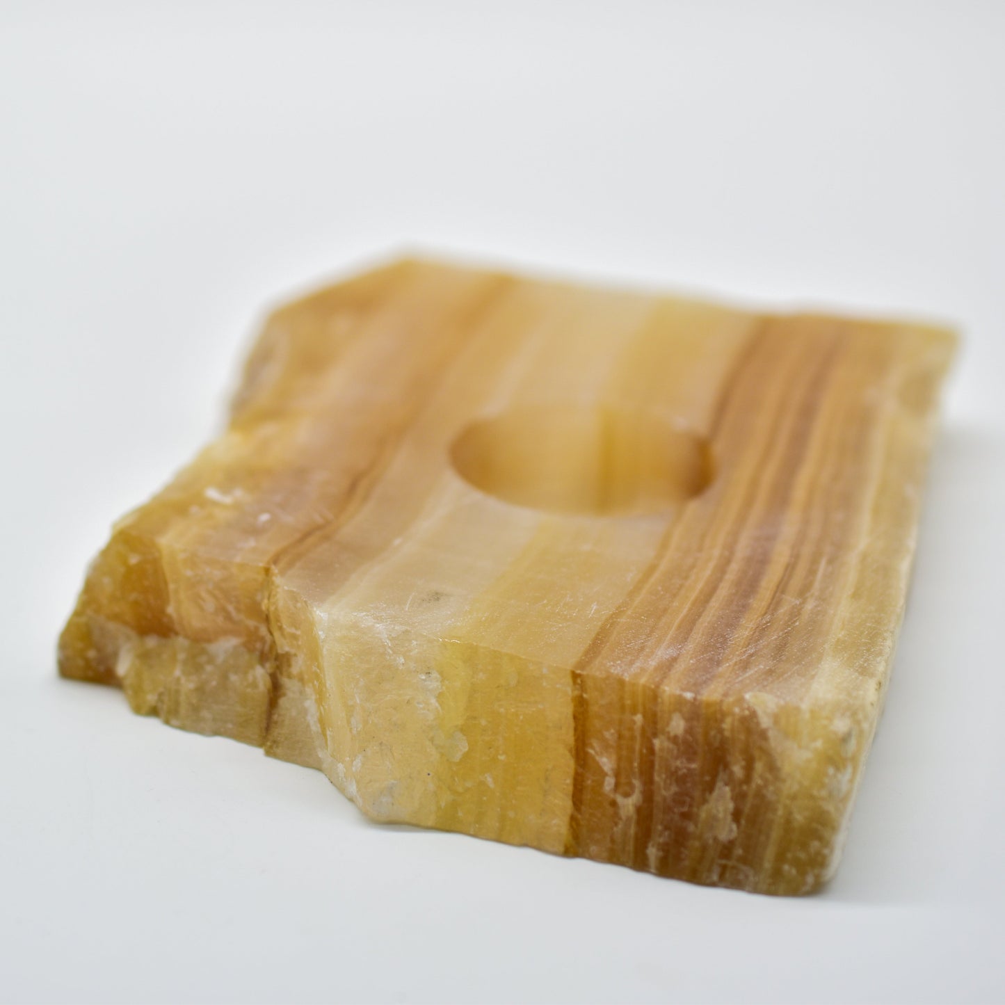 Amber Onyx Slab Candle Holder