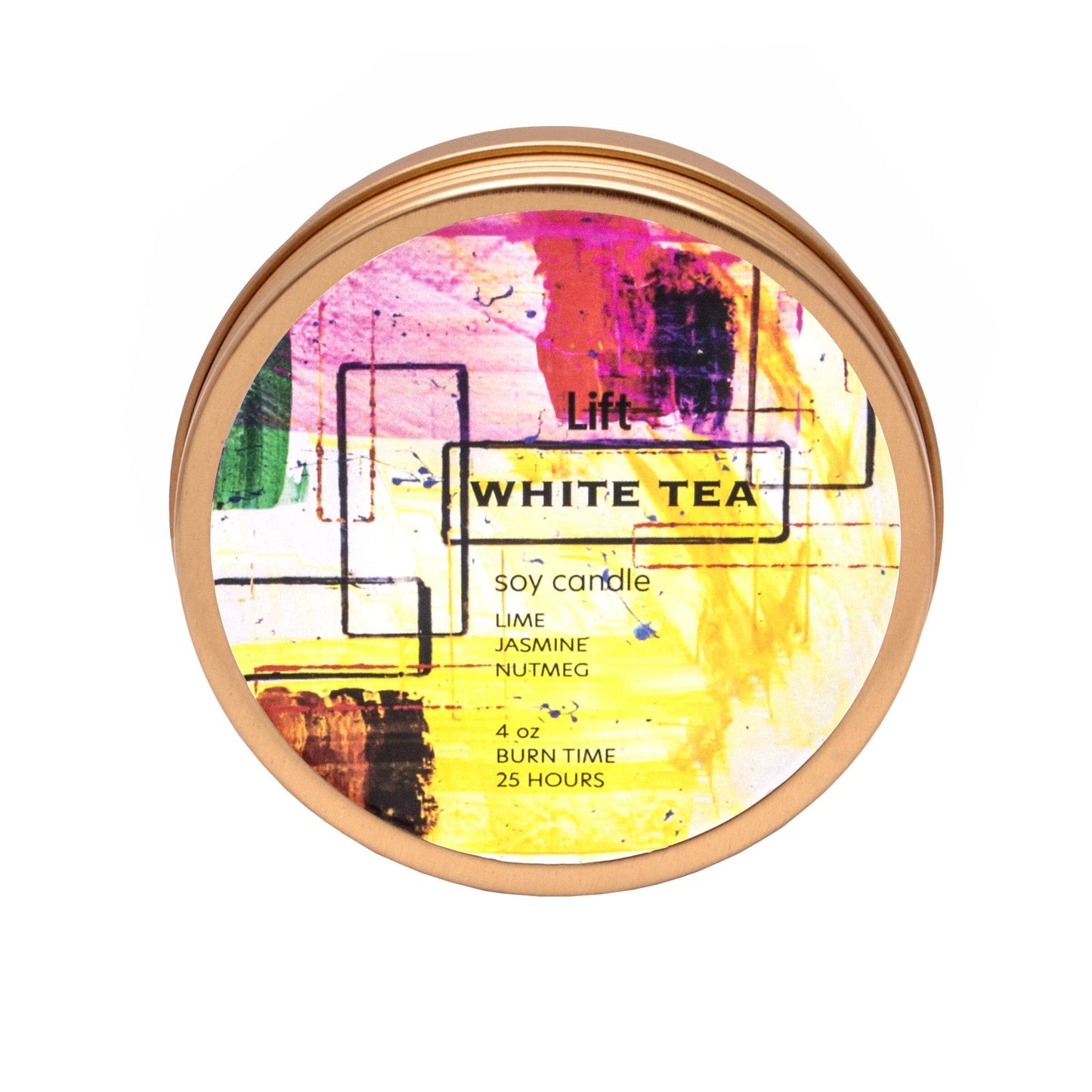 Art by Jason - 4 oz Spark Tin Scented Soy Candle - WHITE TEA