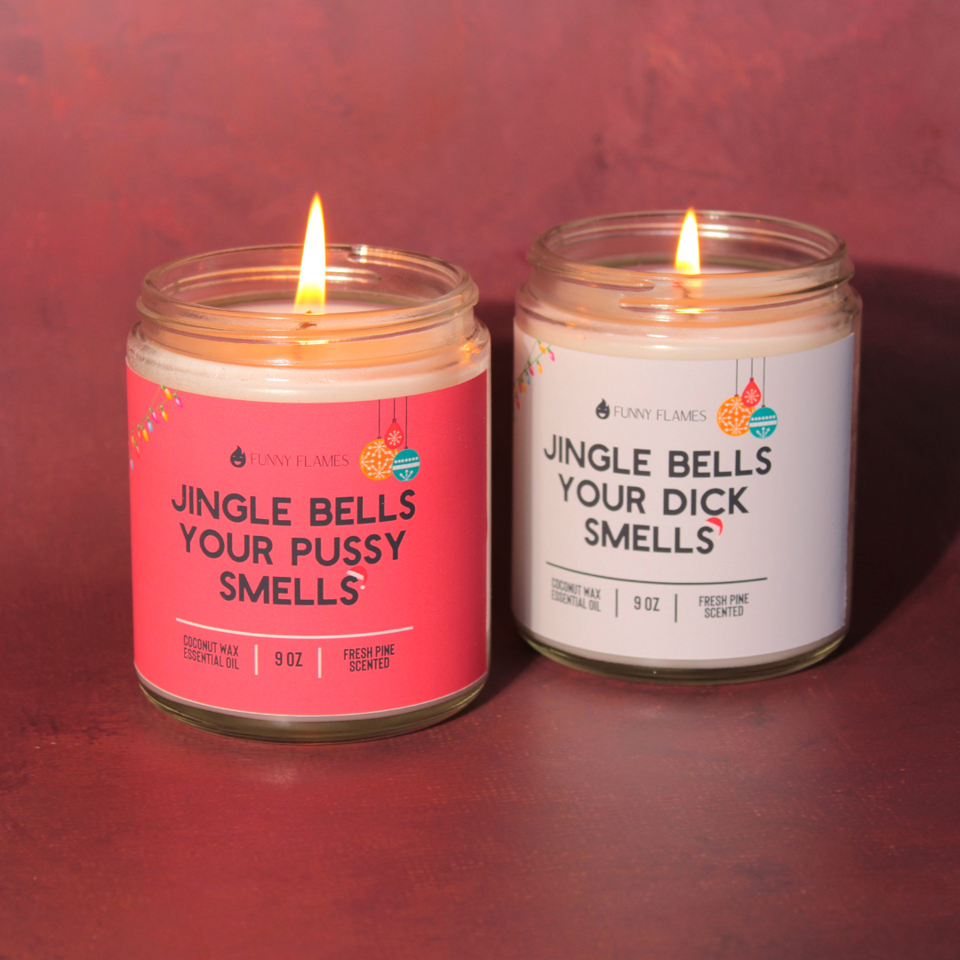 Jingle Bells Your Pussy Smells- funny holiday candle gift
