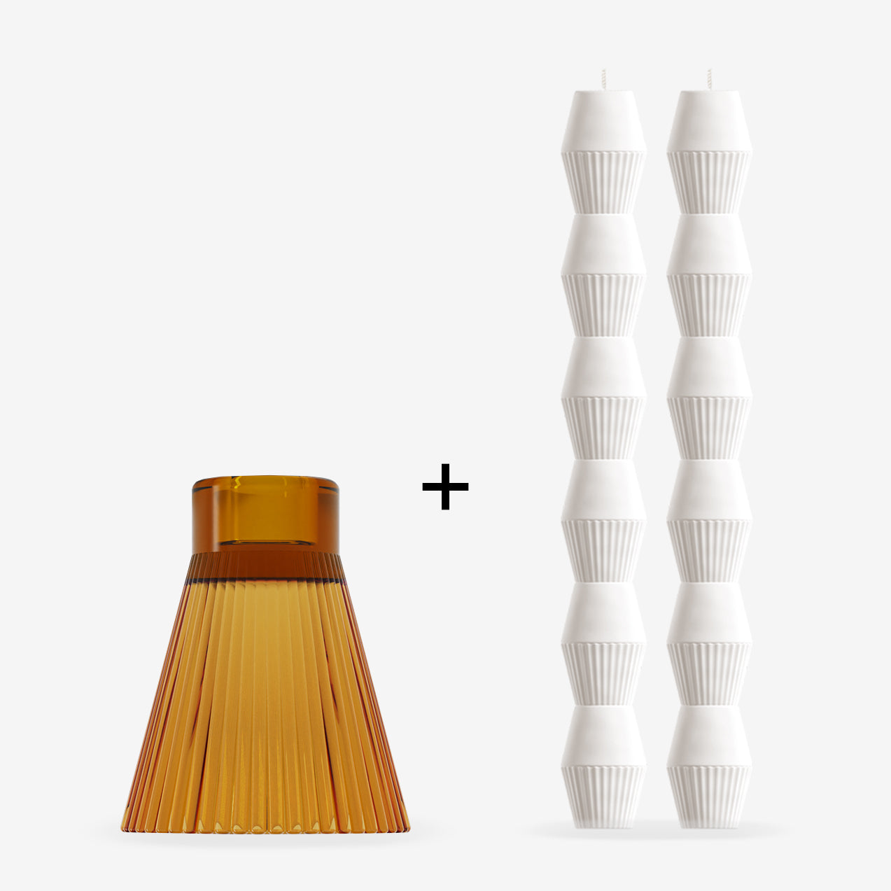 ZAI Geometric Pillar Candle in Ivory
