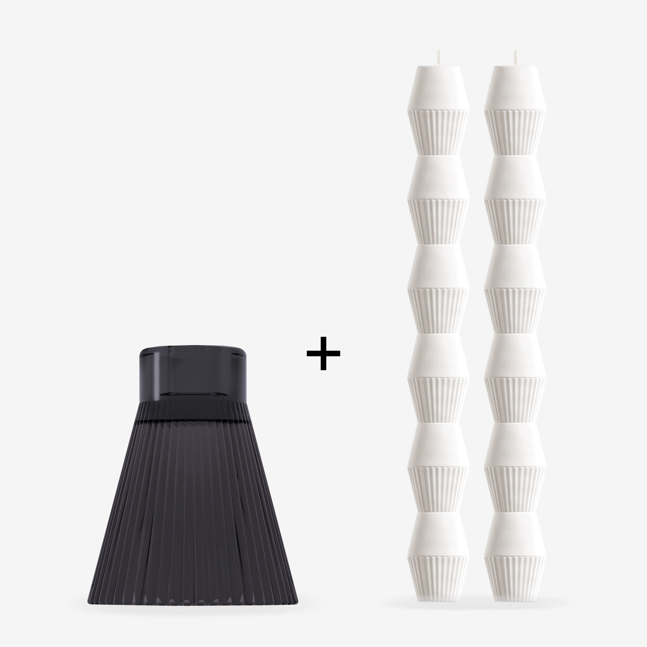 ZAI Geometric Pillar Candle in Ivory