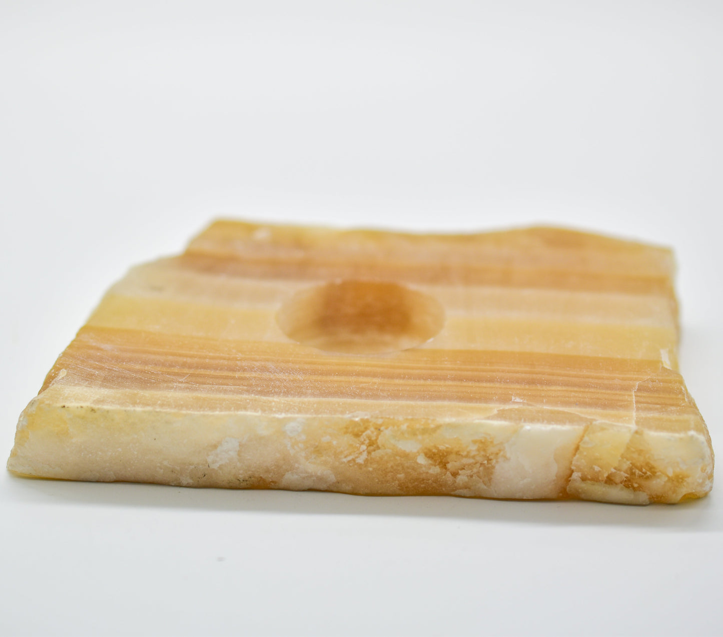 Amber Onyx Slab Candle Holder