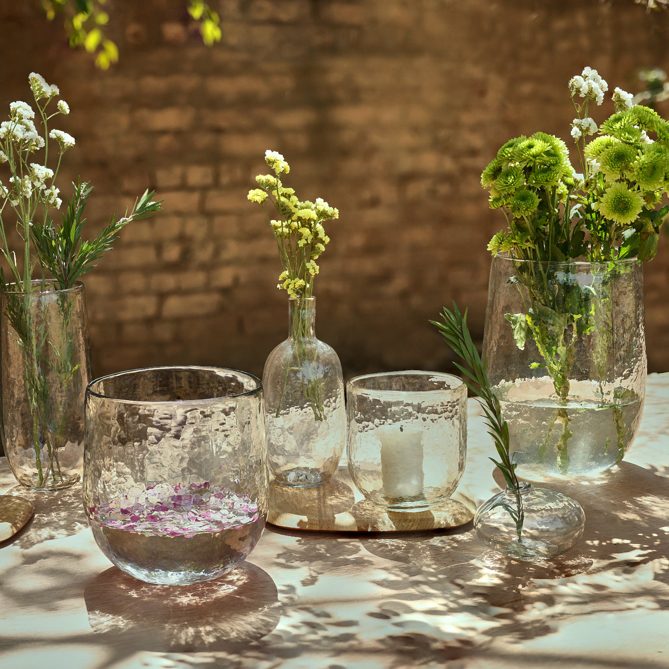 Pebbled Glass Hurricane