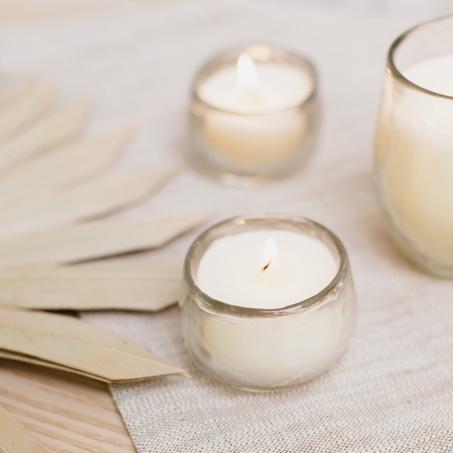 Pebbled Filled Mini-Votive Candles - Set of 6